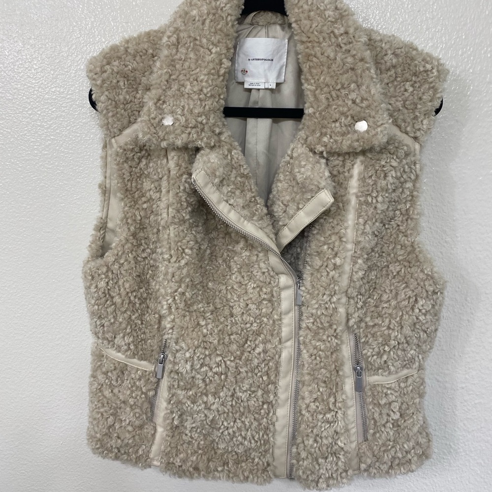 Cream Teddy Jacket with Moto Style